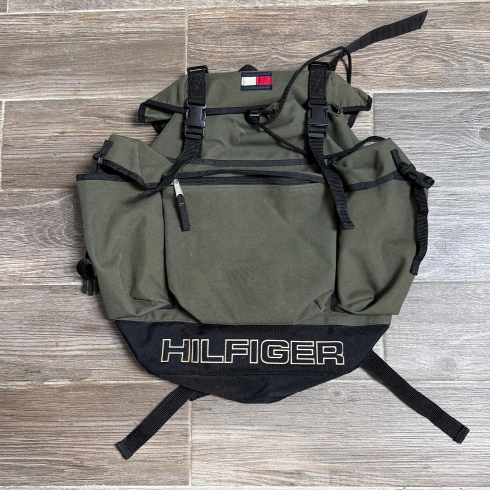 Vintage Y2K Tommy Hilfiger green backpack